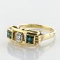 Preview: 14k vintage gold ring with tourmalines and diamonds