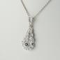 Preview: 0.10 ct Sapphire Pendant with 0.30ct Diamonds in 14k White Gold