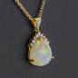 Preview: Opal and 0.25 ct Diamond Pendant in 14K Yellow Gold