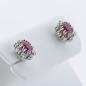 Preview: Vintage Bicolor Stud Earrings in 18K Gold with Rubies and Diamonds