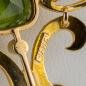 Preview: Anhänger aus 15 Karat Gelbgold mit Peridots und Saatperlen