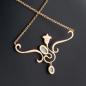 Preview: Collier aus 585er Gelbgold mit Opalen – inspiriert vom Jugendstil