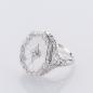 Preview: Ring aus 585er Weißgold mit Camphorglas und 0,02 ct Diamant