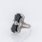 Preview: Ring aus 585er Weißgold mit Onyx und 0.05ct Diamant