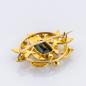 Preview: Brosche aus 750er Gelbgold mit Turmalin und Saatperlen