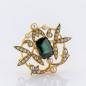 Preview: Brosche aus 750er Gelbgold mit Turmalin und Saatperlen