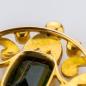 Preview: Brosche aus 750er Gelbgold mit Turmalin und Saatperlen