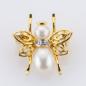 Preview: Vintage 18K Gold Insect Brooch with Pearls and Diamond