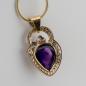 Preview: 7 ct Amethyst and approx. 1 ct Diamond Pendant in 750 Gold