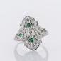 Preview: 0.80ct Diamond and 0.06ct Emerald Ring in Platinum
