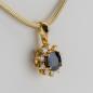 Preview: 0.80 Carat Sapphire and 0.20 Carat Diamond Pendant in 18k Yellow Gold