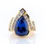 Preview: Ladies ring (14k gold) with a 10.50ct tanzanite and 1.20ct diamonds