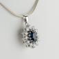 Preview: 1.63 ct Sapphire Pendant with 0.80ct diamonds in 14k White Gold