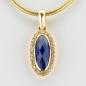 Preview: 14k gold pendant with a 1.50ct sapphire and 0.30ct diamonds