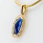 Preview: 14k gold pendant with a 1.50ct sapphire and 0.30ct diamonds