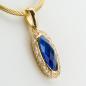 Preview: 14k gold pendant with a 1.50ct sapphire and 0.30ct diamonds