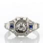 Preview: Art Deco Ring 18k gold with a 0.40ct diamond and 0.20ct sapphires