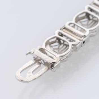 Art Déco Armband aus 585er Weißgold mit Diamant und Camphor-Glas