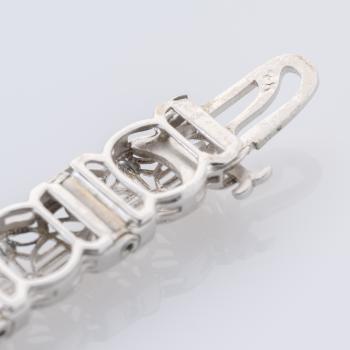Art Déco Armband aus 585er Weißgold mit Diamant und Camphor-Glas