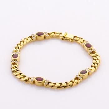 Armband aus 750er Gold mit 3.0ct Rubinen und 1.0ct Brillanten