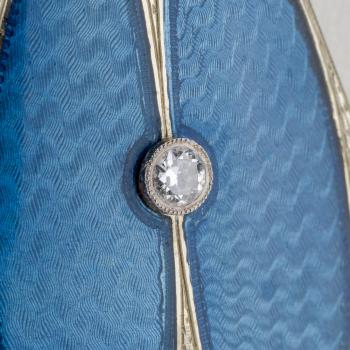 Preview: Art Deco Diamond and Enamel Pendant in 18K White Gold