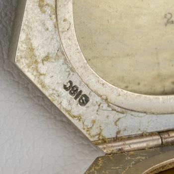 Art Deco Diamond and Enamel Pendant in 18K White Gold