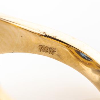 Preview: Ladies ring (14k gold) with an 4.25ct sapphire and 1.50ct diamonds