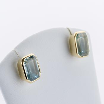 Preview: 6 ct Aquamarine Earrings in 14K Yellow Gold