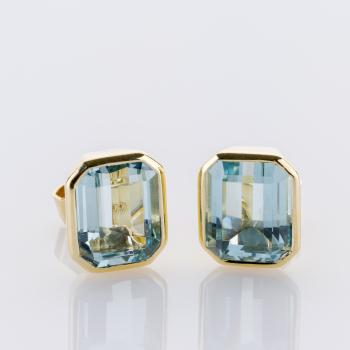 Preview: 6 ct Aquamarine Earrings in 14K Yellow Gold