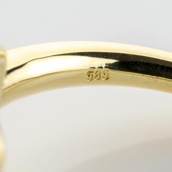 14k gold ring with a 3.51ct diopside