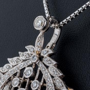 Preview: Anhänger 750er Gold mit 1.20ct Smaragden und 1.15ct Brillanten