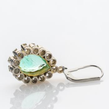 Preview: 18k white gold earrings with 3.50ct emeralds and 1.0ct diamonds