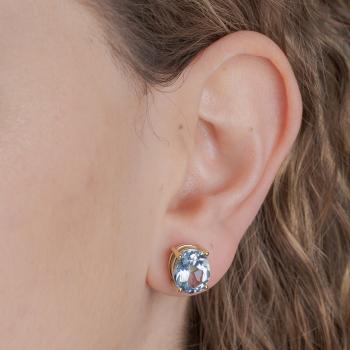 Ohrstecker aus 585er Gold mit 11.46ct Blautopasen