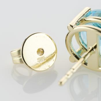 Earrings with 6.24ct Blue Topaz in 14k Yellow Gold