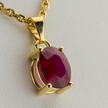 Preview: Anhänger aus 585er Gold mit einem 2.12ct Rubin