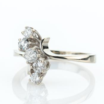 Preview: Ladies ring 14k gold with 0.45ct diamonds
