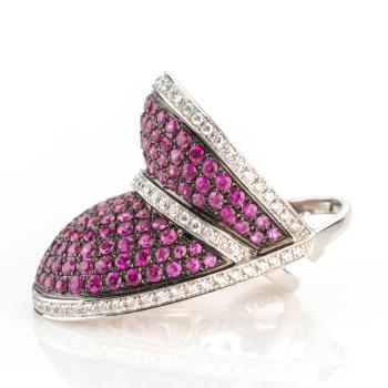 Preview: Damenring (750er Gold) mit 4.50ct Rubine und 2.00ct Brillanten