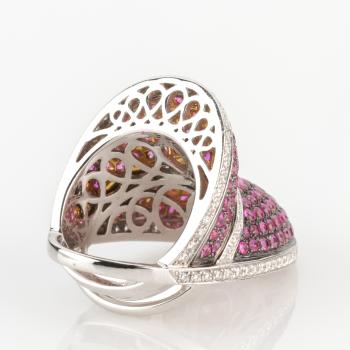 Preview: Damenring (750er Gold) mit 4.50ct Rubine und 2.00ct Brillanten