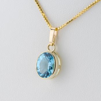 Anhänger aus 585er Gelbgold mit 3,18 ct Topas