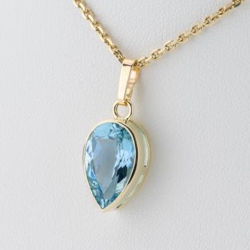 Anhänger aus 585er Gelbgold mit 3,65 ct Aquamarin