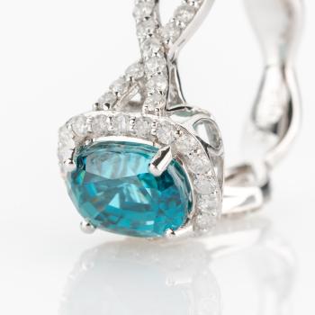 Ladies ring (14k Gold) with a 6.61ct zircon and 1.01ct diamonds