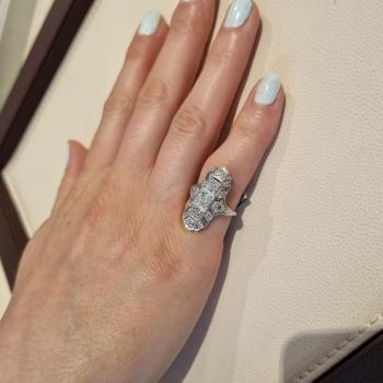 Art Deco Damenring Platin mit 1.20ct Brillanten