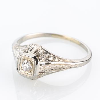 Preview: Art Deco Ring (750er Gold) mit Brillant