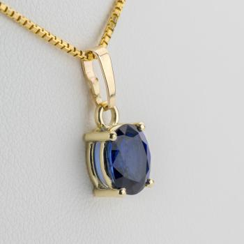 Preview: Anhänger aus 585er Gelbgold mit 2,18 ct Saphir