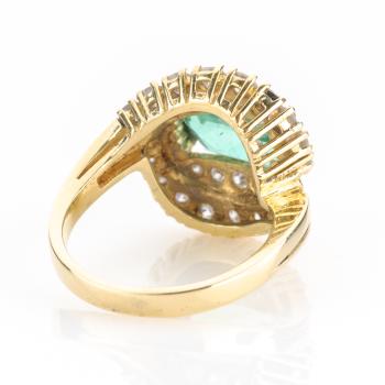 Preview: Damenring (585er Gold) mit einem 2.31ct Smaragd und 1.20ct Brillanten