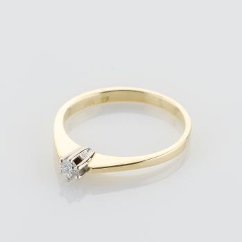 Preview: Ring in 585er Gold mit 0.10 ct Brillant
