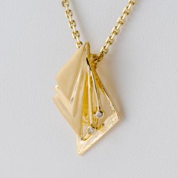 0.02ct Diamond Pendant in 14K Yellow Gold