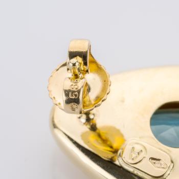 10 ct Blue Topaz Earrings in 14K Yellow Gold