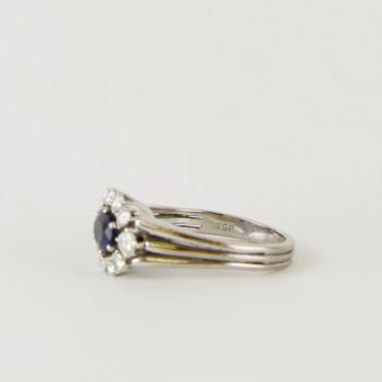 Eleganter Damenring 750er Gold mit 1.0ct Saphir und 0.40ct Brillanten