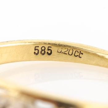 Preview: Vintage Damenring (585er Gold) mit Brillanten